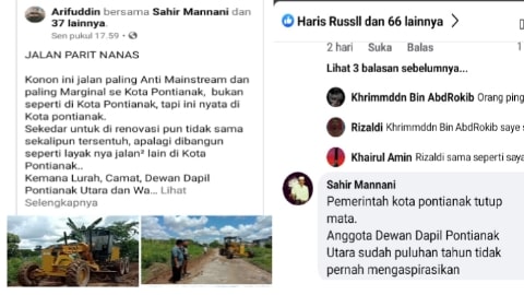 Jalan Tak Dibangun Warga Kubu Raya Kritik Walikota Pontianak Serempet DPRD