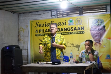 Adrianus Asia Sidot Laksanakan Sosialisasi 4 Pilar di Wisma Tabor, Parindu