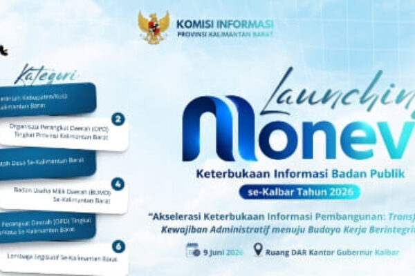 KI Kalbar Luncurkan Monev Keterbukaan Informasi Publik 2026, Kehadiran Kepala Daerah Jadi Syarat Penilaian