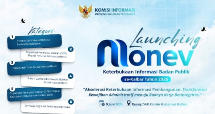 KI Kalbar Luncurkan Monev Keterbukaan Informasi Publik 2026, Kehadiran Kepala Daerah Jadi Syarat Penilaian