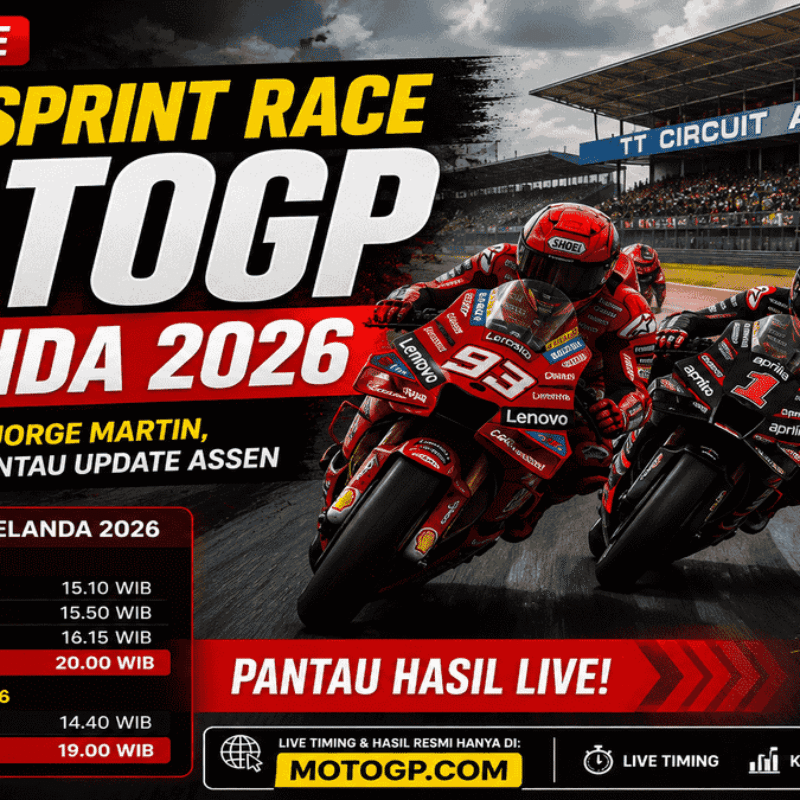Hasil Sprint Race MotoGP Belanda 2026 LIVE: Marc Marquez, Bezzecchi atau Jorge Martin? Pantau Update Assen di Sini