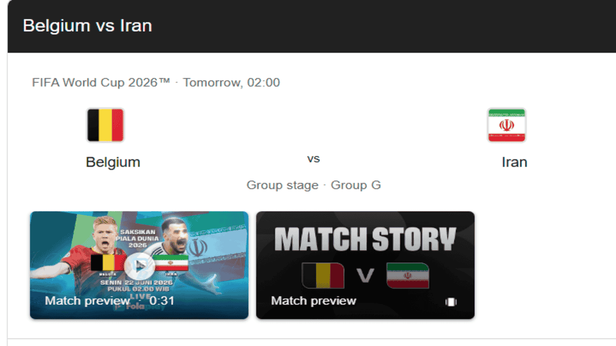 Belgia vs Iran Piala Dunia 2026 laga Grup G live streaming Tim nasional Belgia vs Iran pertandingan resmi FIFA 2026 Siaran langsung Belgia vs Iran jadwal malam ini Belgia vs Iran Piala Dunia 2026 laga Grup G live streaming Tim nasional Belgia vs Iran pertandingan resmi FIFA 2026 Siaran langsung Belgia vs Iran jadwal malam ini
