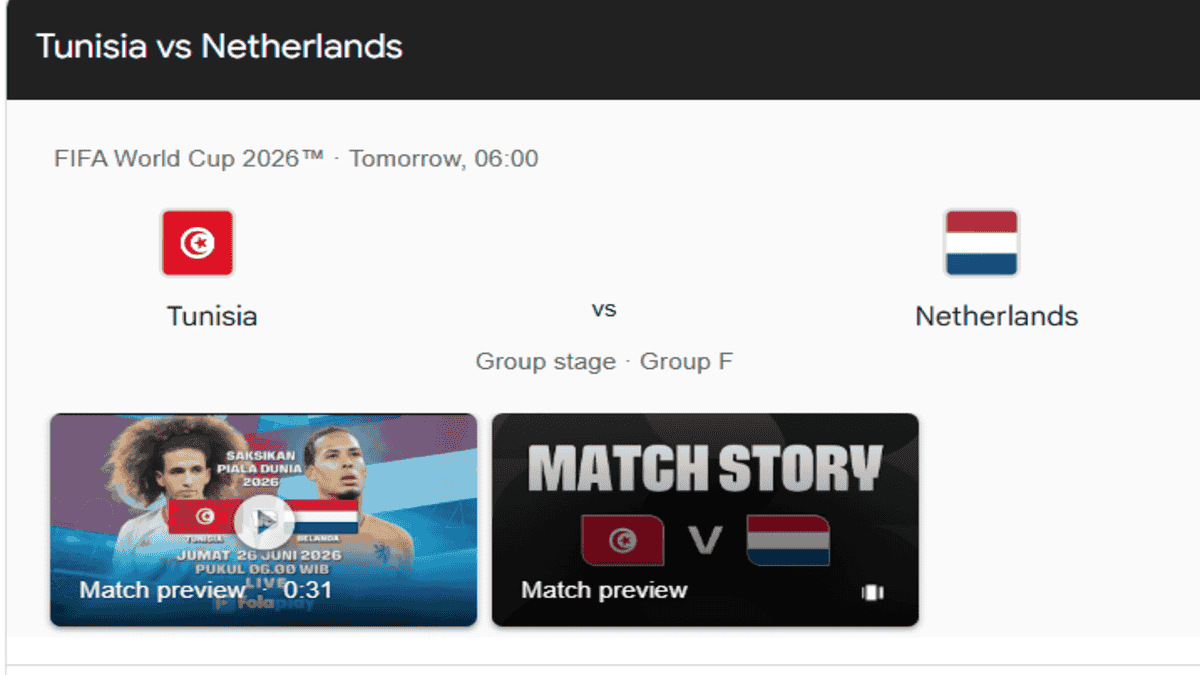 Nonton Siaran Langsung Tunisia vs Belanda: Laga Penentu Grup F Piala Dunia 2026 yang Sarat Tekanan dan Harapan