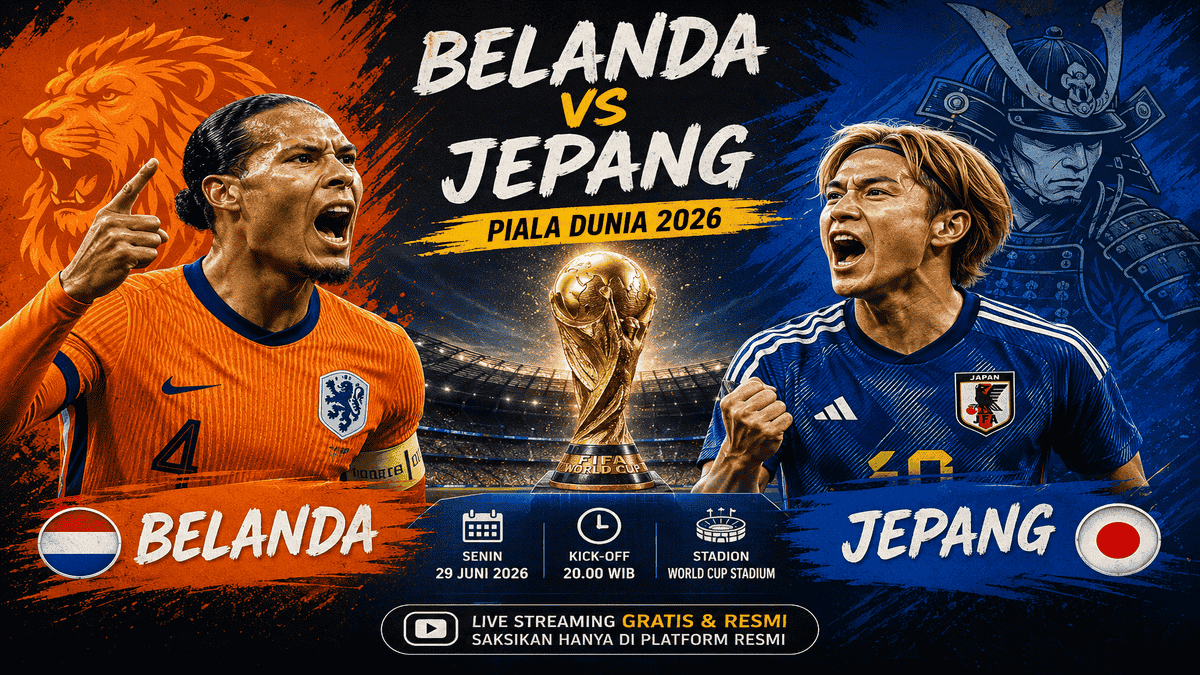 Live Streaming Belanda vs Jepang Gratis: Nonton Siaran Langsung Piala Dunia 2026 Malam Ini