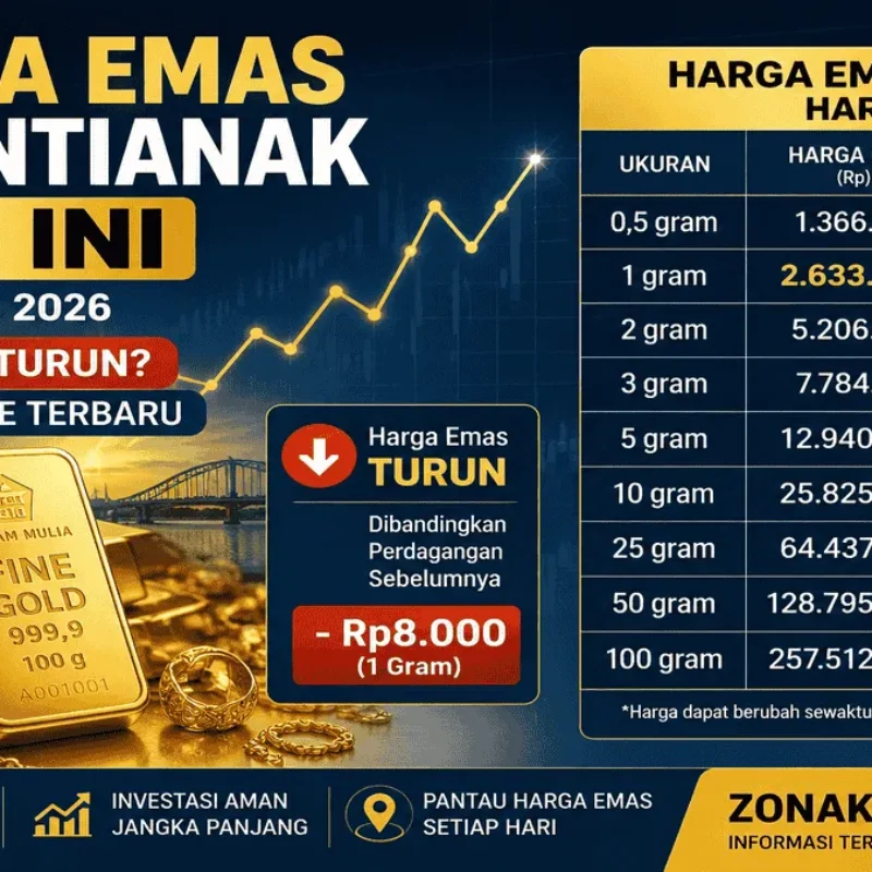 Harga Emas di Pontianak Hari Ini Turun, Cek Harga Terbaru 1 Gram Sebelum Membeli