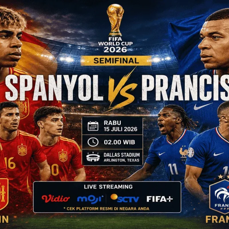 Spanyol vs Prancis Malam Ini - Prediksi Semifinal Piala Dunia 2026