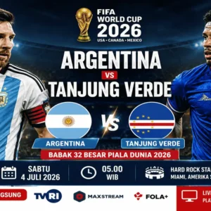 Link Nonton Argentina vs Tanjung Verde Gratis Babak 32 Besar Piala Dunia 2026