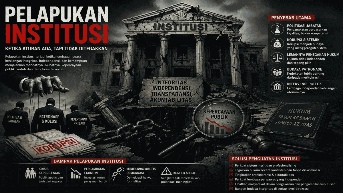 Pelapukan-Institusi-Tinjauan-Kritis-Demokrasi-dan-Tata-Kelola-Negara Pelapukan institusi menjadi ancaman bagi demokrasi dan tata kelola negara.