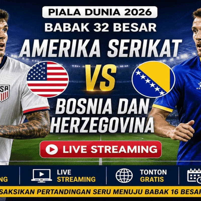 Nonton Amerika Serikat vs Bosnia dan Herzegovina Gratis Hari Ini, Duel Hidup Mati Menuju Babak 16 Besar Piala Dunia 2026
