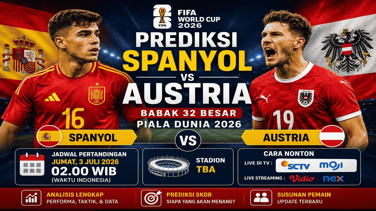 Link Nonton Spanyol vs Austria Gratis Piala Dunia 2026