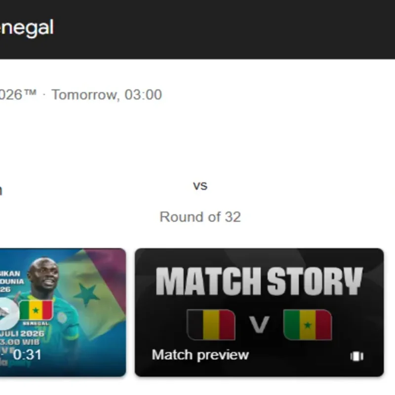 Nonton Belgia vs Senegal di 32 Besar Piala Dunia 2026