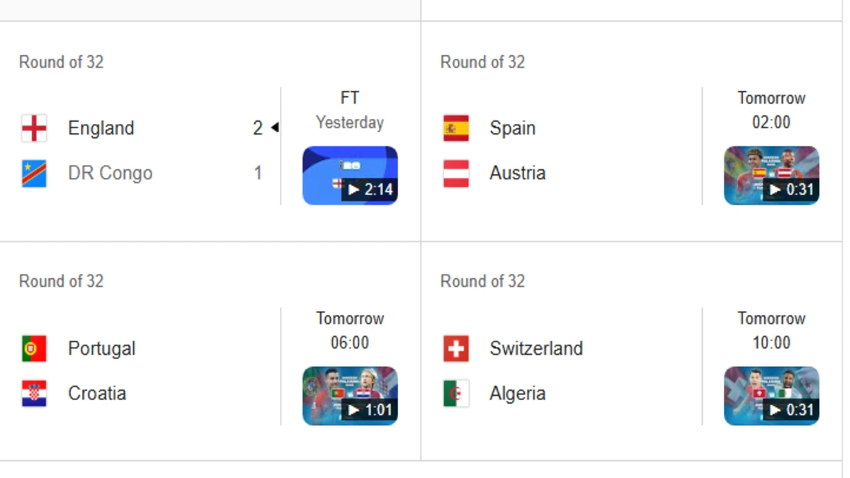 Jadwal Piala Dunia 3 Juli 2026: Portugal vs Kroasia Jadi Sorotan