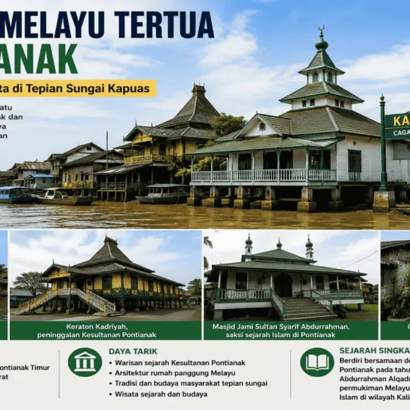 Suasana Kampung Beting yang dikenal sebagai salah satu kampung Melayu tertua dan cikal bakal Kota Pontianak di Kalimantan Barat.