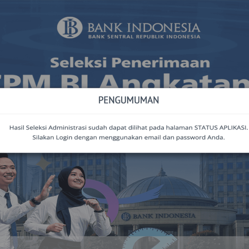 hasil seleksi PCPM BI 2026