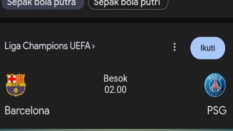 Link Siaran Langung Barcelona vs PSG, Liga Champions 2025: Nonton Live Streaming,